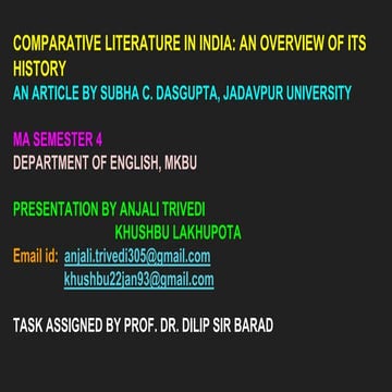 Comparative literature in india