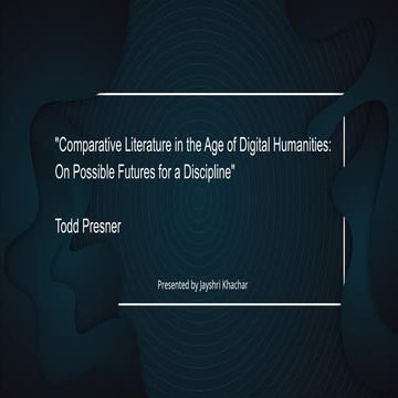 Comparative Literature in the Age of Digital Humanities_ On Possible Futures ...