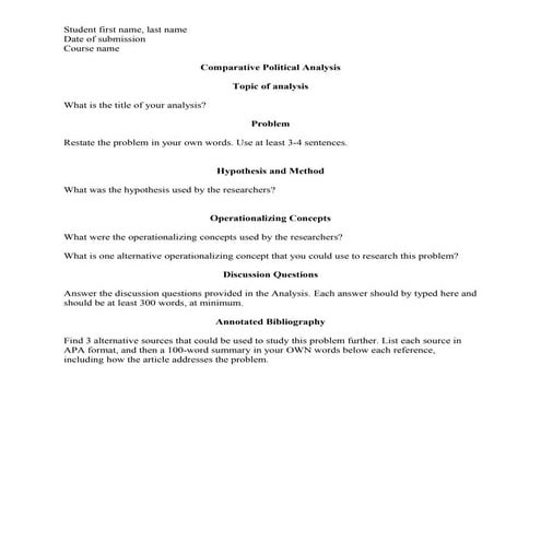 Comparative political analysis for CPO2002 