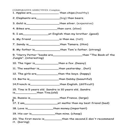 Comparatives activities.