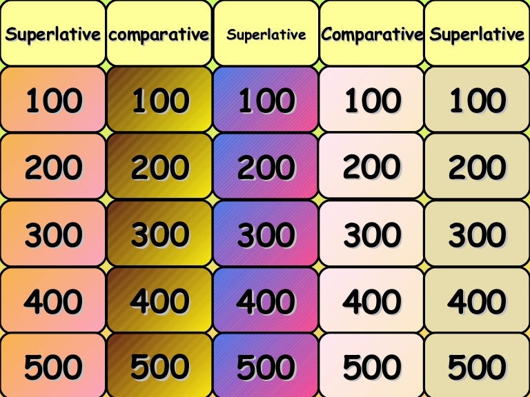 comparative superlative quiz ppt quiz game ppt