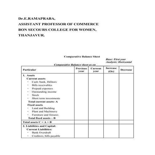 Comparative statement