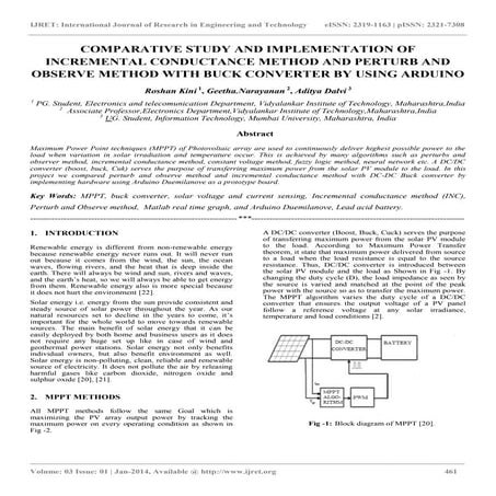 Comparative study and implementation of incremental conductance method and pe...