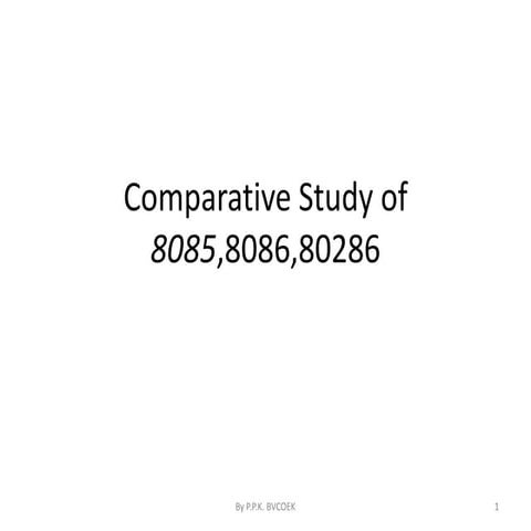 Comparative study of 8085,86,286