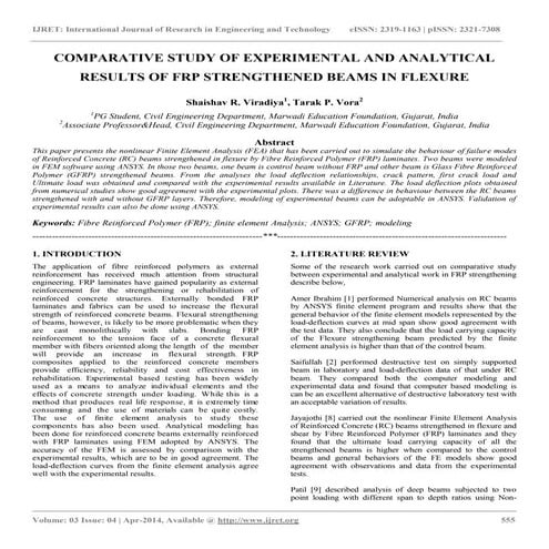 Comparative study of experimental and analytical results of frp strengthened ...