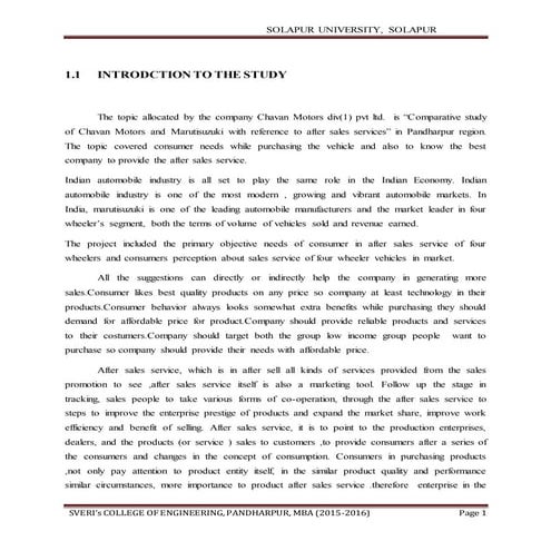 Comparative study of maruti suzuki and tata motors with reference to after sa...