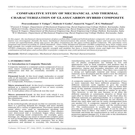 Comparative study of mechanical and thermal characterization of glasscarbon h...