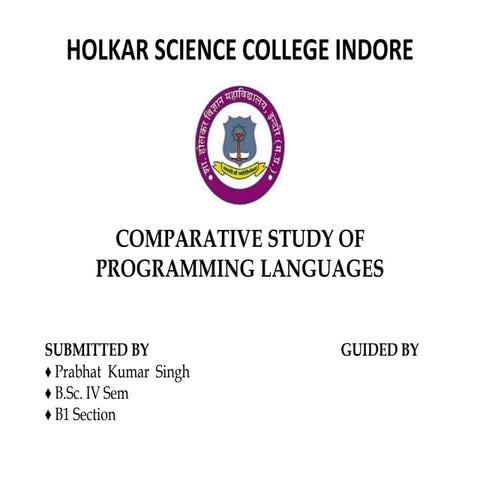 Comparative study of programming languages | PPTX