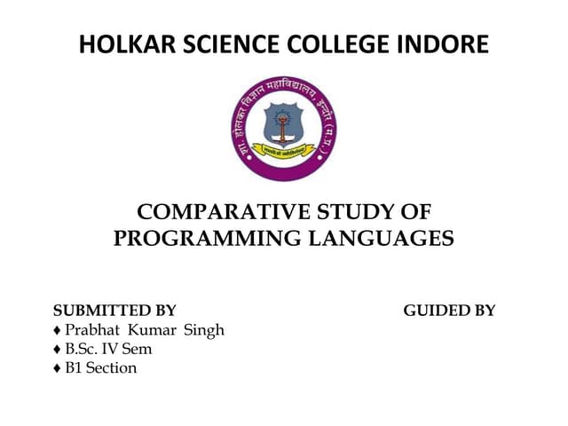 Comparative study of programming languages