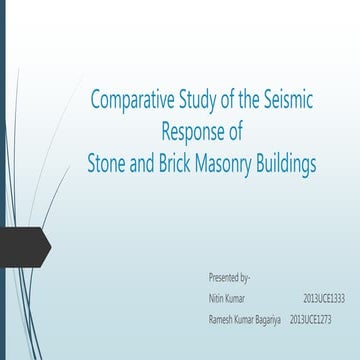 Comparative Study of the Seismic Response of Stone and Brick Masonry Buildings