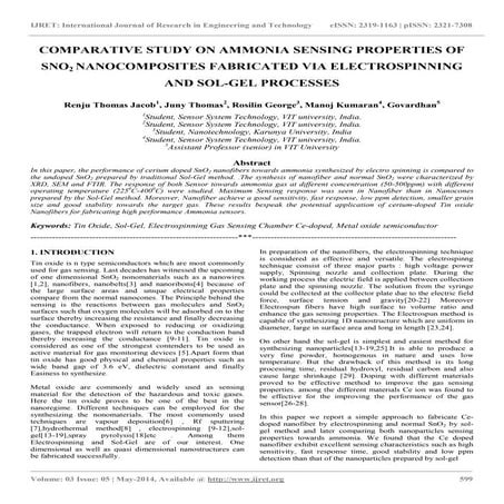Comparative study on ammonia sensing properties of sno2 nanocomposites fabric...