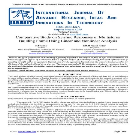 Comparative study on multistoried building using linear and non linear analysis