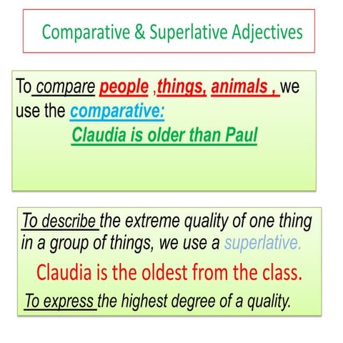 Comparative & superlative adjectives