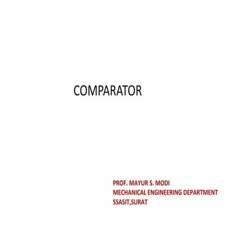Comparators,Mechanical Measurement,Metrology
