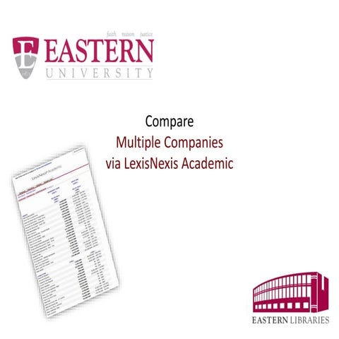 Compare Multiple Companies via LexisNexis Academic