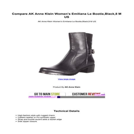 Compare ak anne klein womens emiliana le bootie black8 m us