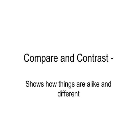Compare and contrast | PPT