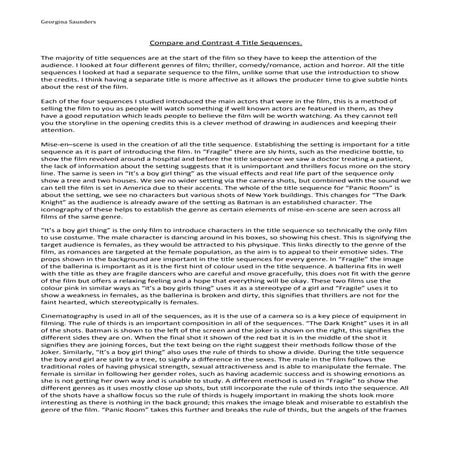 Compare and contrast 4 title sequences