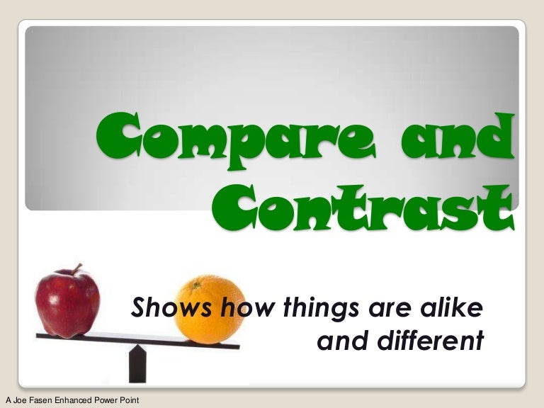 Compare and contrast for Fifth Grade