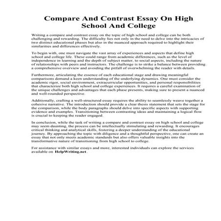 Compare And Contrast Essay On High School And College.pdf