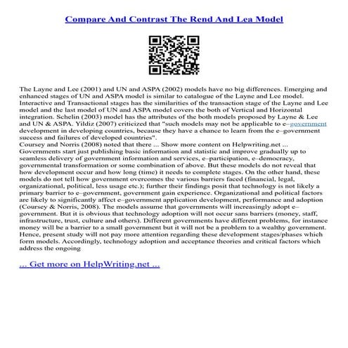 Compare And Contrast The Rend And Lea Model
