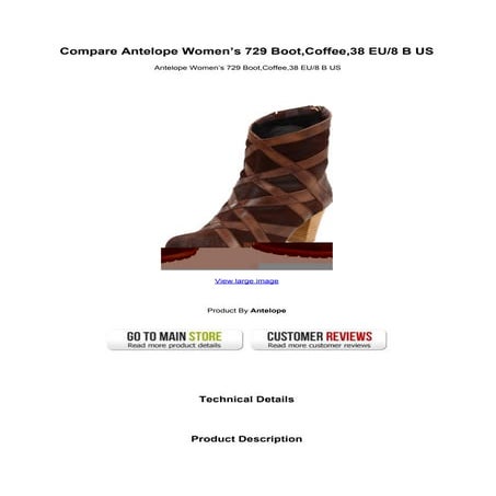 Compare antelope womens 729 boot coffee38 eu8 b us
