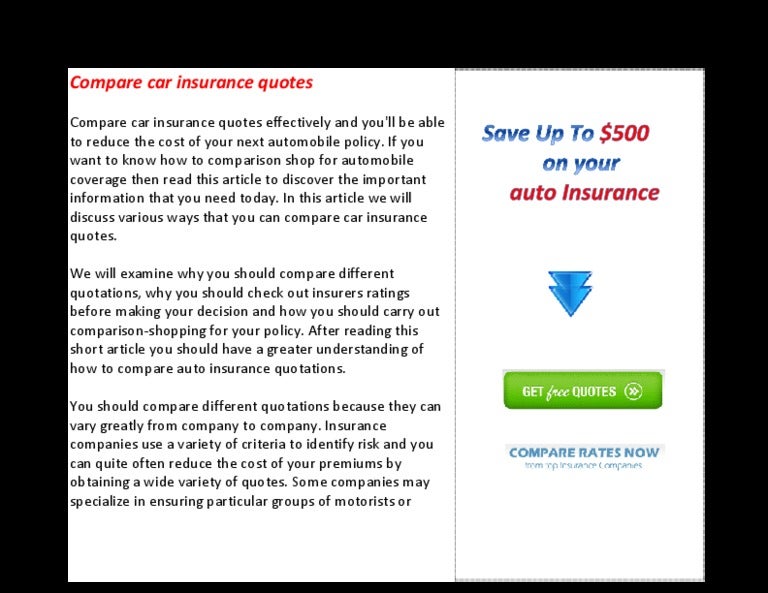 Compare Car Insurance Quotes From Different Companies >> Compare Car Insurance Quotes Compare Car Insurance Quotes From Different Companies >> Compare Car Insurance Quotes