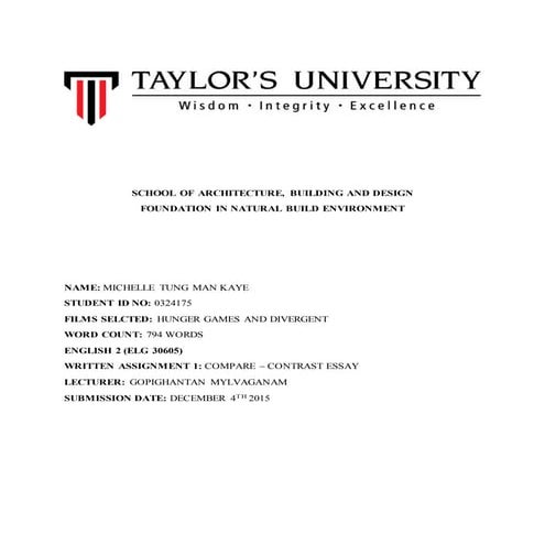 Compare &amp; contrast essay