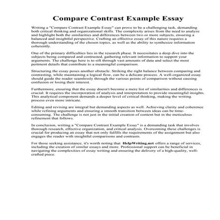 Compare Contrast Example Essay. 001 Essay Example Comparison Compare And Contrast Basic  Thatsnotus