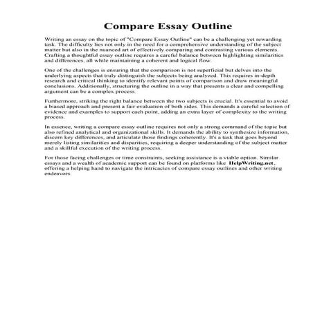 Compare Essay Outline