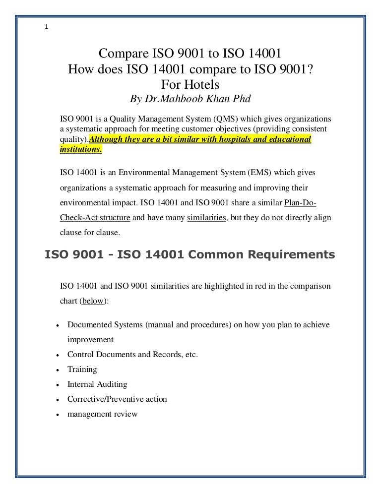 Iso Comparison Chart