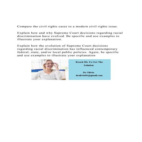 Compare the civil rights cases to a modern civil rights issue..docx