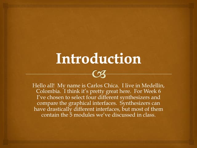 Compare the graphical interface of four different synthesizers   carlos chica...