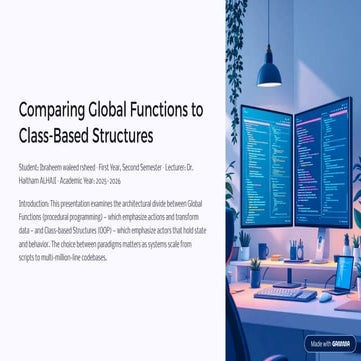 Comparing Global Functions and Class-Based Structures in Software ...