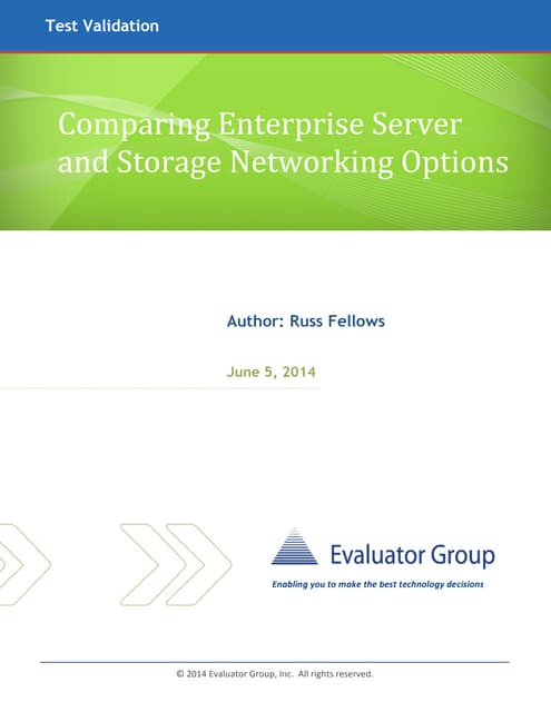 Comparing Enterprise Server And Storage Networking Options