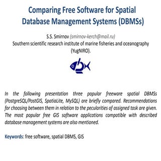 Comparing free software for spatial...