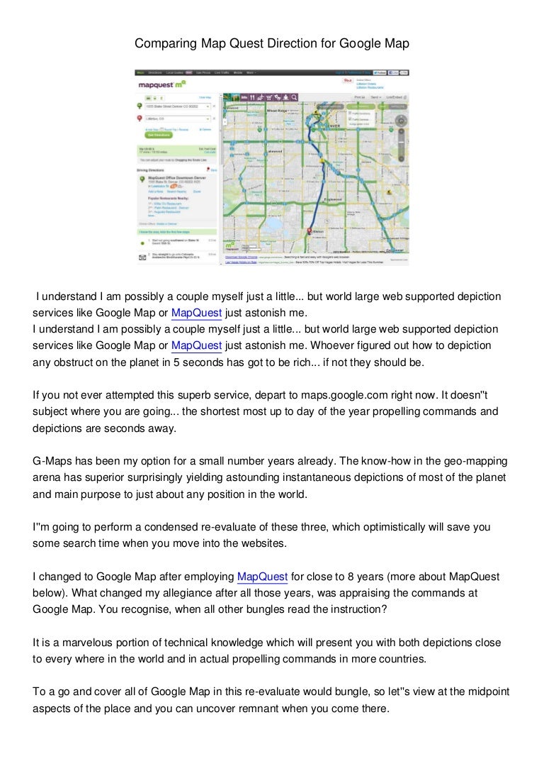 Mapquest driving direction