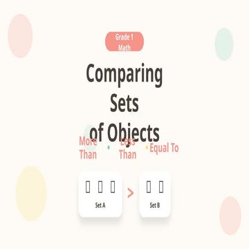 Grade 1 Math: Comparing Sets Using More Than, Less Than, and Equal To ...