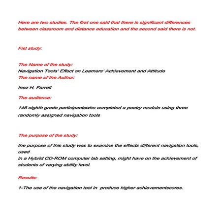 Differences Between Face to Face and Distance Education | PPTX