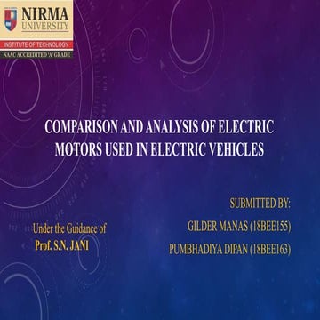 Comparison and analysis of electrical motor used in Electric Vehicles..