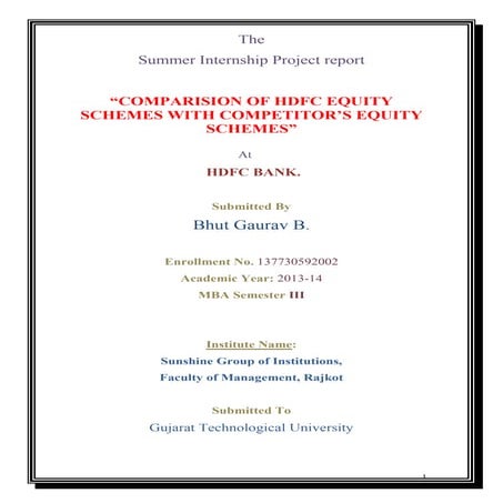 Comparision of hdfc equity schemes with competitor’s equity schemes