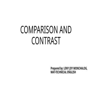 Effective Techniques for Comparison and Contrast in Writing | PPTX