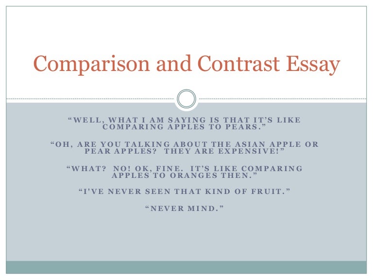 Comparison And Contrast Essay