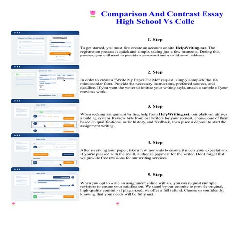 Comparison And Contrast Essay High School Vs Colle