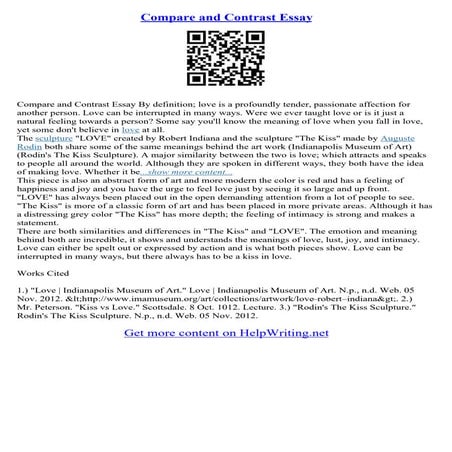 Comparison And Contrast Essay Ideas