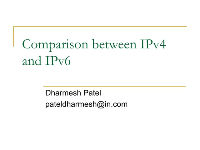 Comparison between ipv4 and ipv6