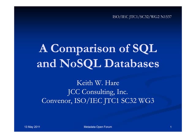 Comparison between rdbms and nosql