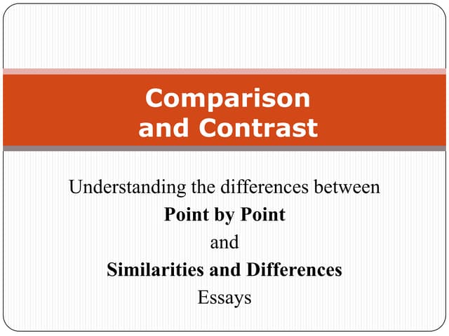 Compare and-Contrast Essay Writing
