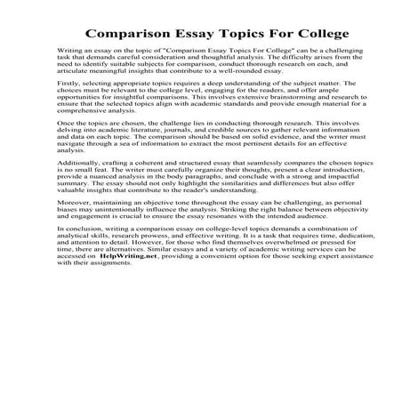 Comparison Essay Topics For College.pdf