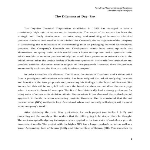 Comparison of capital budgeting techniques